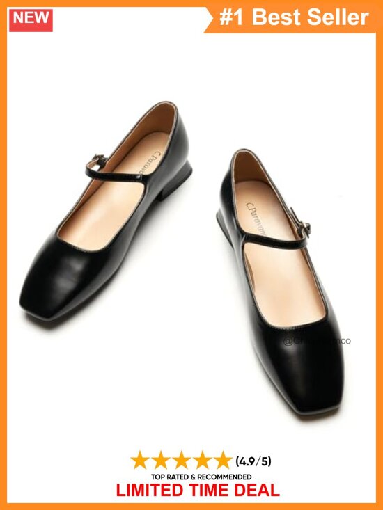Shoes - Women's Mary Jane Ballet Flats Soft Leather Memory Foam Comfortable Dressy
